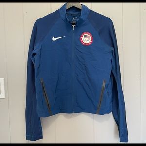 Nike Blue United States Olympic Team Full Zip Jacket Womens Size M